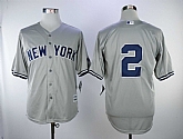 Yankees #2 Derek Jeter Gray Cool Base Baseball Jerseys,baseball caps,new era cap wholesale,wholesale hats