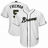 Braves 5 Freddie Freeman White 2018 Memorial Day Cool Base Jersey,baseball caps,new era cap wholesale,wholesale hats