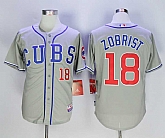 Cubs 18 Ben Zobrist Gray Cool Base Baseball Jerseys,baseball caps,new era cap wholesale,wholesale hats