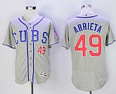 Cubs 49 Jake Arrieta Gray Flexbase Baseball Jerseys,baseball caps,new era cap wholesale,wholesale hats