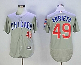 Cubs 49 Jake Arrieta Gray Road Flexbase Baseball Jerseys,baseball caps,new era cap wholesale,wholesale hats