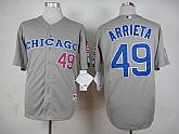 Cubs 49 Jake Arrieta Gray Throwback Baseball Jerseys,baseball caps,new era cap wholesale,wholesale hats