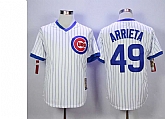 Cubs 49 Jake Arrieta White Cooperstown Collection Baseball Jerseys,baseball caps,new era cap wholesale,wholesale hats