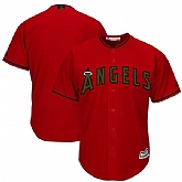 Men's Customized Angels Any Name & Number Red 2018 Memorial Day Cool Base Jersey,baseball caps,new era cap wholesale,wholesale hats