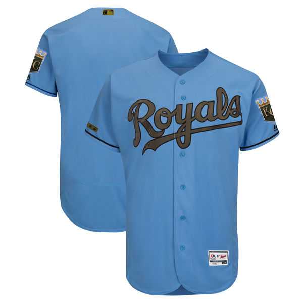 Men's Customized Royals Any Name & Number Blue 2018 Memorial Day Flexbase Jersey