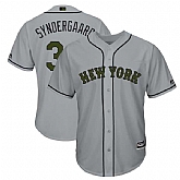 Mets 34 Noah Syndergaard Gray 2018 Memorial Day Cool Base Jersey,baseball caps,new era cap wholesale,wholesale hats