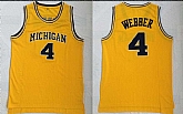 Michigan Wolverines 4 Chris Webber Yellow Mesh College Basketball Stitched NBA Jersey,baseball caps,new era cap wholesale,wholesale hats