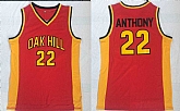 Oak Hill 22 Carmelo Anthony Red High School Basketball Stitched NBA Jersey,baseball caps,new era cap wholesale,wholesale hats