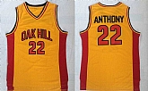 Oak Hill 22 Carmelo Anthony Yellow High School Basketball Stitched NBA Jersey,baseball caps,new era cap wholesale,wholesale hats