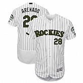 Rockies 28 Nolan Arenado White 2018 Memorial Day Flexbase Jersey,baseball caps,new era cap wholesale,wholesale hats