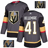 Vegas Golden Knights 41 Pierre-Edouard Bellemare Gray With Special Glittery Logo Adidas Jersey,baseball caps,new era cap wholesale,wholesale hats