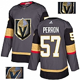 Vegas Golden Knights 57 David Perron Gray With Special Glittery Logo Adidas Jersey,baseball caps,new era cap wholesale,wholesale hats