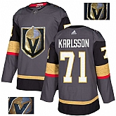 Vegas Golden Knights 71 William Karlsson Gray With Special Glittery Logo Adidas Jersey,baseball caps,new era cap wholesale,wholesale hats