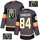 Vegas Golden Knights 84 Mikhail Grabovski Gray With Special Glittery Logo Adidas Jersey,baseball caps,new era cap wholesale,wholesale hats