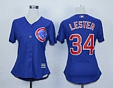Women Cubs 34 Jon Lester Royal Baseball Jerseys,baseball caps,new era cap wholesale,wholesale hats