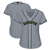 Women Customized Astros Any Name & Number Gray 2018 Memorial Day Cool Base Jersey,baseball caps,new era cap wholesale,wholesale hats