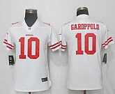 Women Nike 49ers 10 Jimmy Garoppolo White Vapor Untouchable Player Limited Jersey,baseball caps,new era cap wholesale,wholesale hats