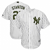 Yankees 27 Giancarlo Stanton White 2018 Memorial Day Cool Base Jersey,baseball caps,new era cap wholesale,wholesale hats