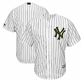 Yankees Blank White 2018 Memorial Day Cool Base Jersey,baseball caps,new era cap wholesale,wholesale hats
