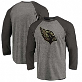 Arizona Cardinals NFL Pro Line by Fanatics Branded Black Gray Tri Blend 34 Sleeve T Shirt,baseball caps,new era cap wholesale,wholesale hats