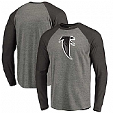 Atlanta Falcons NFL Pro Line by Fanatics Branded Throwback Logo Big & Tall Long Sleeve Tri-Blend Raglan T-Shirt - Gray Black,baseball caps,new era cap wholesale,wholesale hats