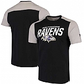 Baltimore Ravens NFL Pro Line by Fanatics Branded Iconic Color Blocked T-Shirt Black Gray,baseball caps,new era cap wholesale,wholesale hats