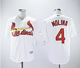 Cardinals 4 Yadier Molina White Cool Base Baseball Jerseys,baseball caps,new era cap wholesale,wholesale hats