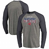 Carolina Panthers NFL Pro Line by Fanatics Branded Freedom Long Sleeve Tri-Blend Raglan T-Shirt - Heathered Gray,baseball caps,new era cap wholesale,wholesale hats