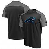 Carolina Panthers NFL Pro Line by Fanatics Branded Iconic Color Block T-Shirt Black Heathered Gray,baseball caps,new era cap wholesale,wholesale hats