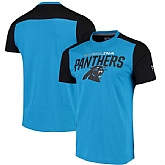 Carolina Panthers NFL Pro Line by Fanatics Branded Iconic Color Blocked T-Shirt Blue Black,baseball caps,new era cap wholesale,wholesale hats