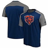 Chicago Bears NFL Pro Line by Fanatics Branded Iconic Color Block T-Shirt Navy Heathered Gray,baseball caps,new era cap wholesale,wholesale hats