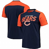 Chicago Bears NFL Pro Line by Fanatics Branded Iconic Color Blocked T-Shirt Navy Orange,baseball caps,new era cap wholesale,wholesale hats