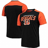 Cincinnati Bengals NFL Pro Line by Fanatics Branded Iconic Color Blocked T-Shirt Black Orange,baseball caps,new era cap wholesale,wholesale hats