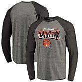 Cincinnati Bengals NFL Pro Line by Fanatics Branded Throwback Collection Season Ticket Long Sleeve Tri-Blend Raglan T-Shirt - Heathered Gray Black,baseball caps,new era cap wholesale,wholesale hats