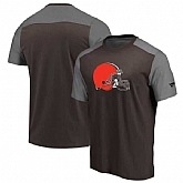 Cleveland Browns NFL Pro Line by Fanatics Branded Iconic Color Block T-Shirt Brown Heathered Gray,baseball caps,new era cap wholesale,wholesale hats