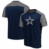 Dallas Cowboys NFL Pro Line by Fanatics Branded Iconic Color Block T-Shirt Navy Heathered Gray,baseball caps,new era cap wholesale,wholesale hats