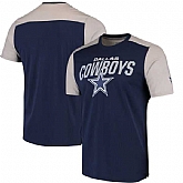 Dallas Cowboys NFL Pro Line by Fanatics Branded Iconic Color Blocked T-Shirt Navy Gray,baseball caps,new era cap wholesale,wholesale hats