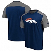 Denver Broncos NFL Pro Line by Fanatics Branded Iconic Color Block T-Shirt Navy Heathered Gray,baseball caps,new era cap wholesale,wholesale hats