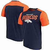 Denver Broncos NFL Pro Line by Fanatics Branded Iconic Color Blocked T-Shirt Navy Orange,baseball caps,new era cap wholesale,wholesale hats