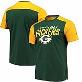 Green Bay Packers NFL Pro Line by Fanatics Branded Iconic Color Blocked T-Shirt Green Gold,baseball caps,new era cap wholesale,wholesale hats