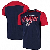 Houston Texans NFL Pro Line by Fanatics Branded Iconic Color Blocked T-Shirt Navy Red,baseball caps,new era cap wholesale,wholesale hats