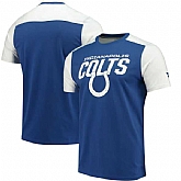 Indianapolis Colts NFL Pro Line by Fanatics Branded Iconic Color Blocked T-Shirt Royal White,baseball caps,new era cap wholesale,wholesale hats