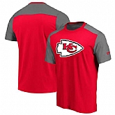 Kansas City Chiefs NFL Pro Line by Fanatics Branded Iconic Color Block T-Shirt Red Heathered Gray,baseball caps,new era cap wholesale,wholesale hats