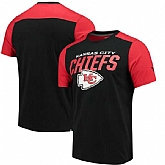 Kansas City Chiefs NFL Pro Line by Fanatics Branded Iconic Color Blocked T-Shirt Black Red,baseball caps,new era cap wholesale,wholesale hats