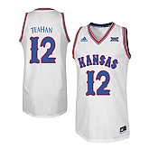 Kansas Jayhawks 12 Chris Teahan White Throwback College Basketball Jersey Dzhi,baseball caps,new era cap wholesale,wholesale hats