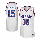 Kansas Jayhawks 15 Bud Stallworth White Throwback College Basketball Jersey Dzhi,baseball caps,new era cap wholesale,wholesale hats