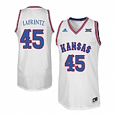 Kansas Jayhawks 45 Raef LaFrentz White Throwback College Basketball Jersey Dzhi