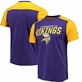 Minnesota Vikings NFL Pro Line by Fanatics Branded Iconic Color Blocked T-Shirt Purple Gold,baseball caps,new era cap wholesale,wholesale hats