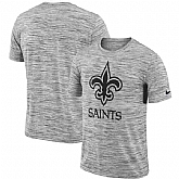 New Orleans Saints Heathered Black Sideline Legend Velocity Travel Performance Nike T-Shirt,baseball caps,new era cap wholesale,wholesale hats