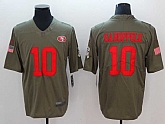 Nike 49ers 10 Jimmy Garoppolo Olive Salute To Service Limited Jersey,baseball caps,new era cap wholesale,wholesale hats